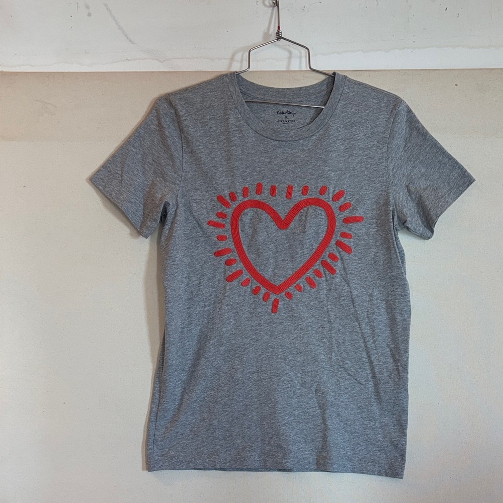 Coach x Keith Haring T-Shirt with Red Heart Design